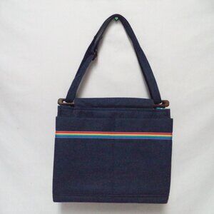 Toby Weston Woodland Hills Vintage denim fabric shoulder bag purse convertible